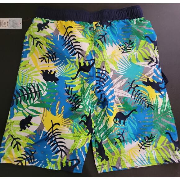 Nwt cat & jack Xl 16 Dinosaur Bathing Suit Swim Bottoms green,blue - Picture 2 of 7
